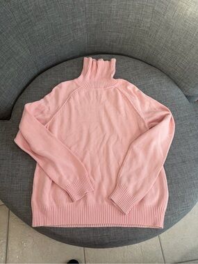Karen Scott Light Pink Ribbed Mock Turtleneck Sweater